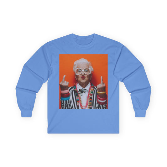 Old Lady Shooting the Bird Long Sleeve T-shirt - Perfect for Casual Outings, Unique Gift for Friends, Birthday Apparel, Sassy Everyday Wear, Fun [...]