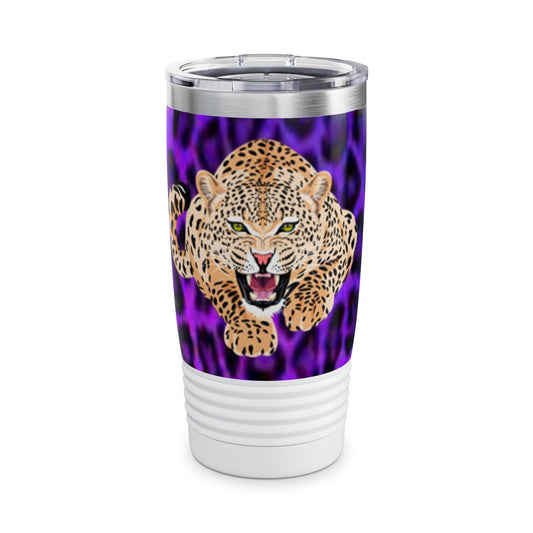 Fierce Leopard Print 20oz Ringneck Tumbler - Stylish Travel Mug for Wild Spirit