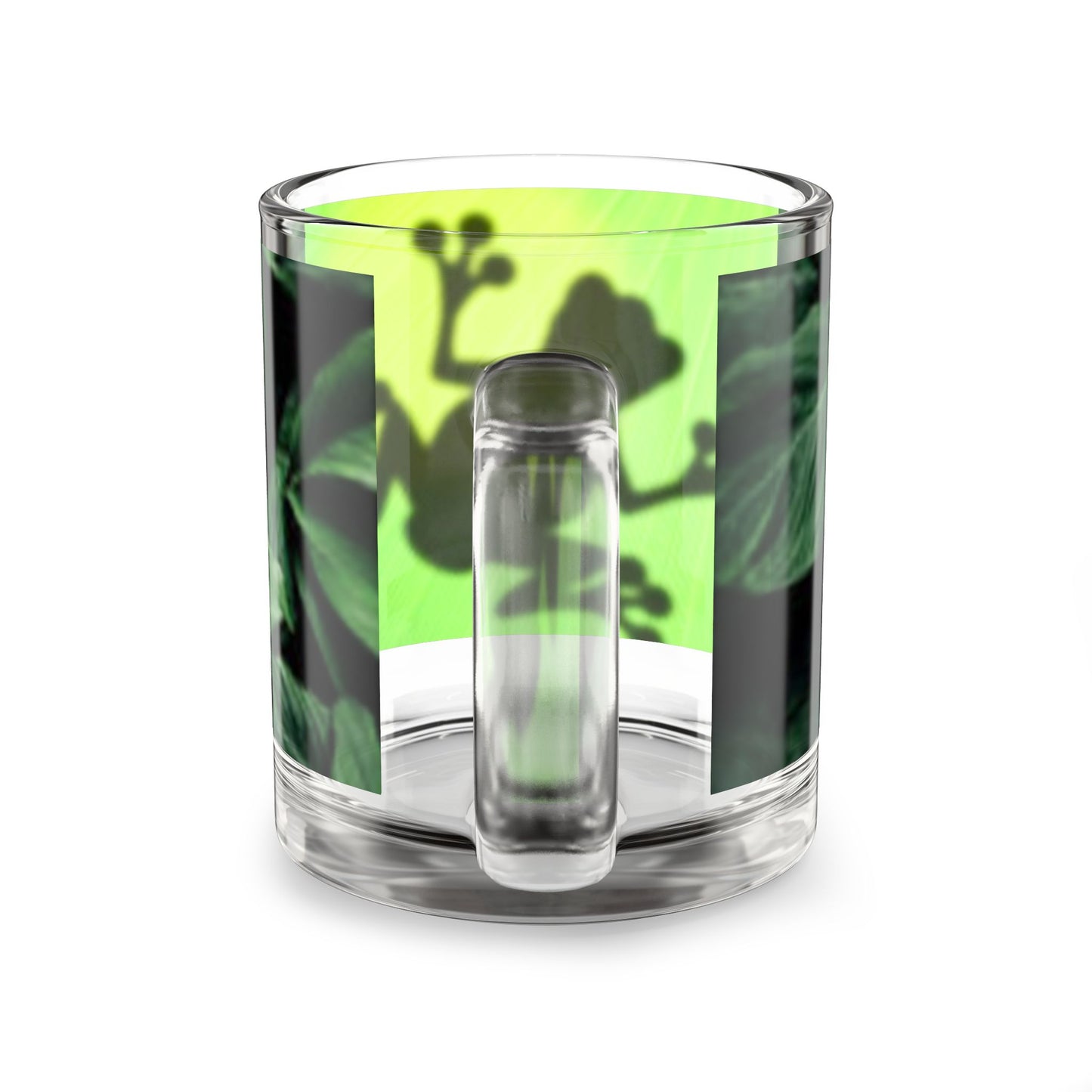 Frog Silhouette Glass Mug, 10oz - Cute Plant Lovers Gift, Tropical Decor, Unique Coffee Mug, Eco-Friendly Drinkware