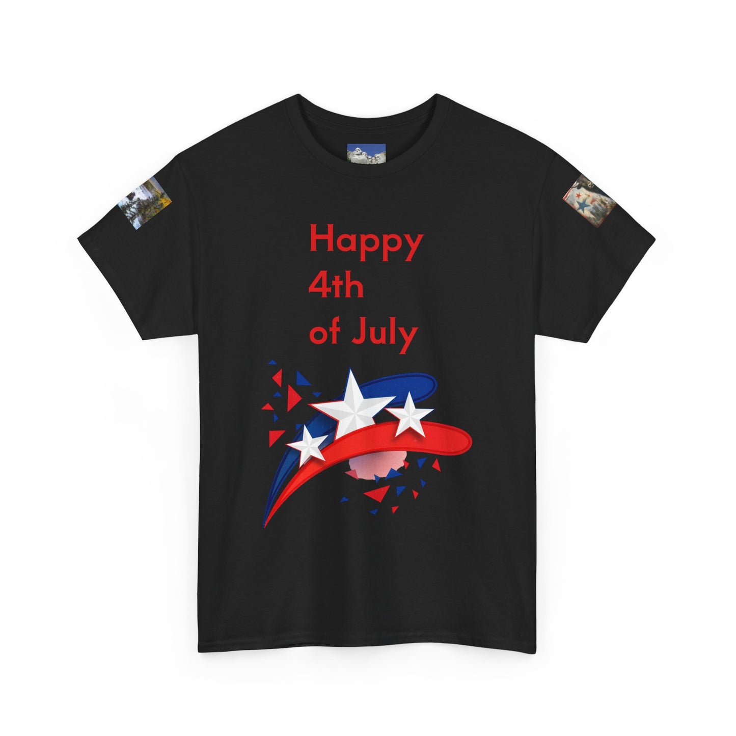 Happy 4th of July Unisex Heavy Cotton Tee | Patriotic Shirt, Independence Day Gift, Red White Blue Tee, Summer Celebration, Casual Wear