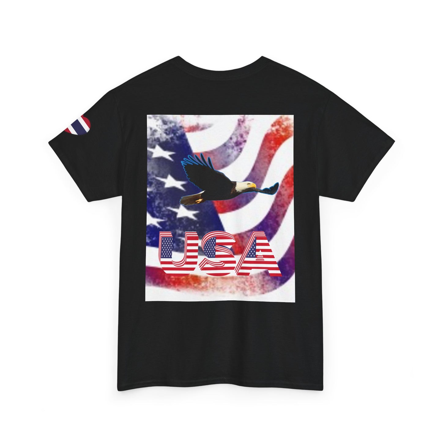 USA Pride Unisex Heavy Cotton Tee - Patriotic Fist & Eagle Design