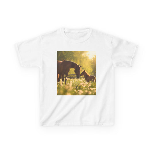 T-shirt pour enfants amoureux des chevaux – Photographies de nature adorables pour jeunes cavaliers 