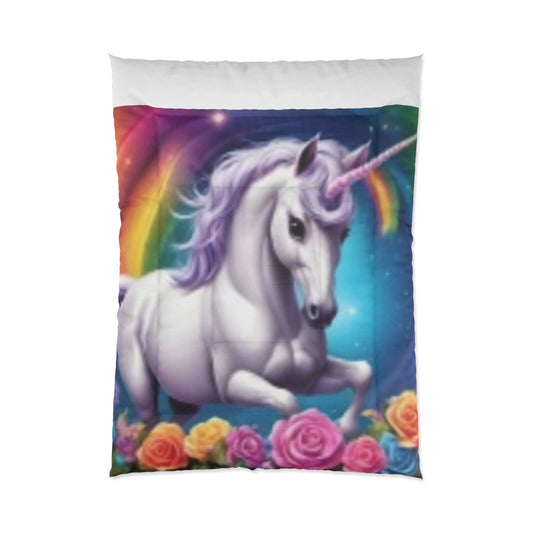 Unicorn Comforter Great for a Girl's Room Matching Pillows Cozy While Watching TV Great Gift