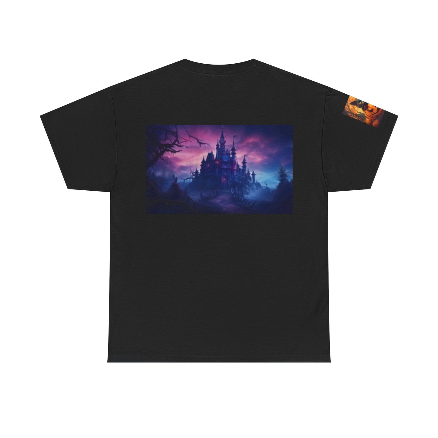 Witch Wine Castle Black Cat Unisex Heavy Cotton T-shirt