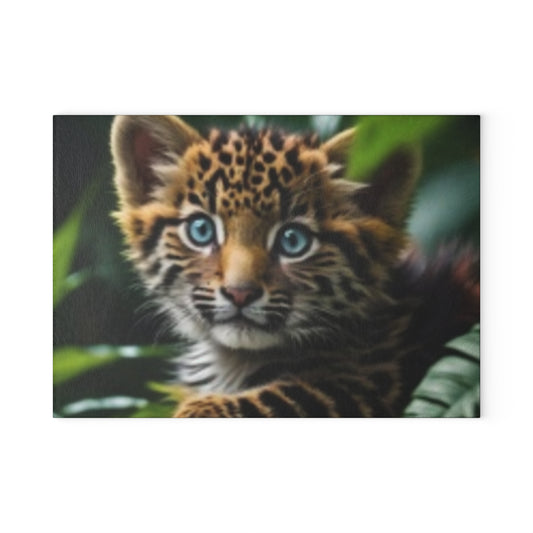 Wildlife Glass Cutting Board with Leopard Cub Design, Eco-Friendly Kitchen Gift, Unique Home Decor, Animal Lover Present, Kitchen [...]