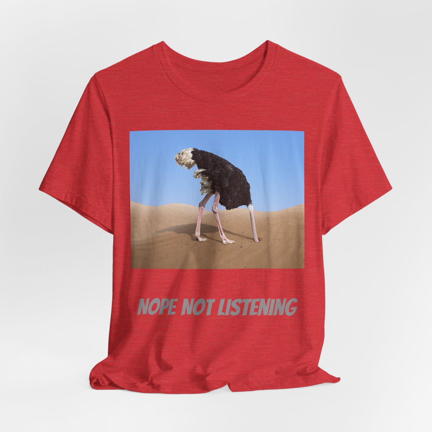 Camiseta avestruz no, no escucho