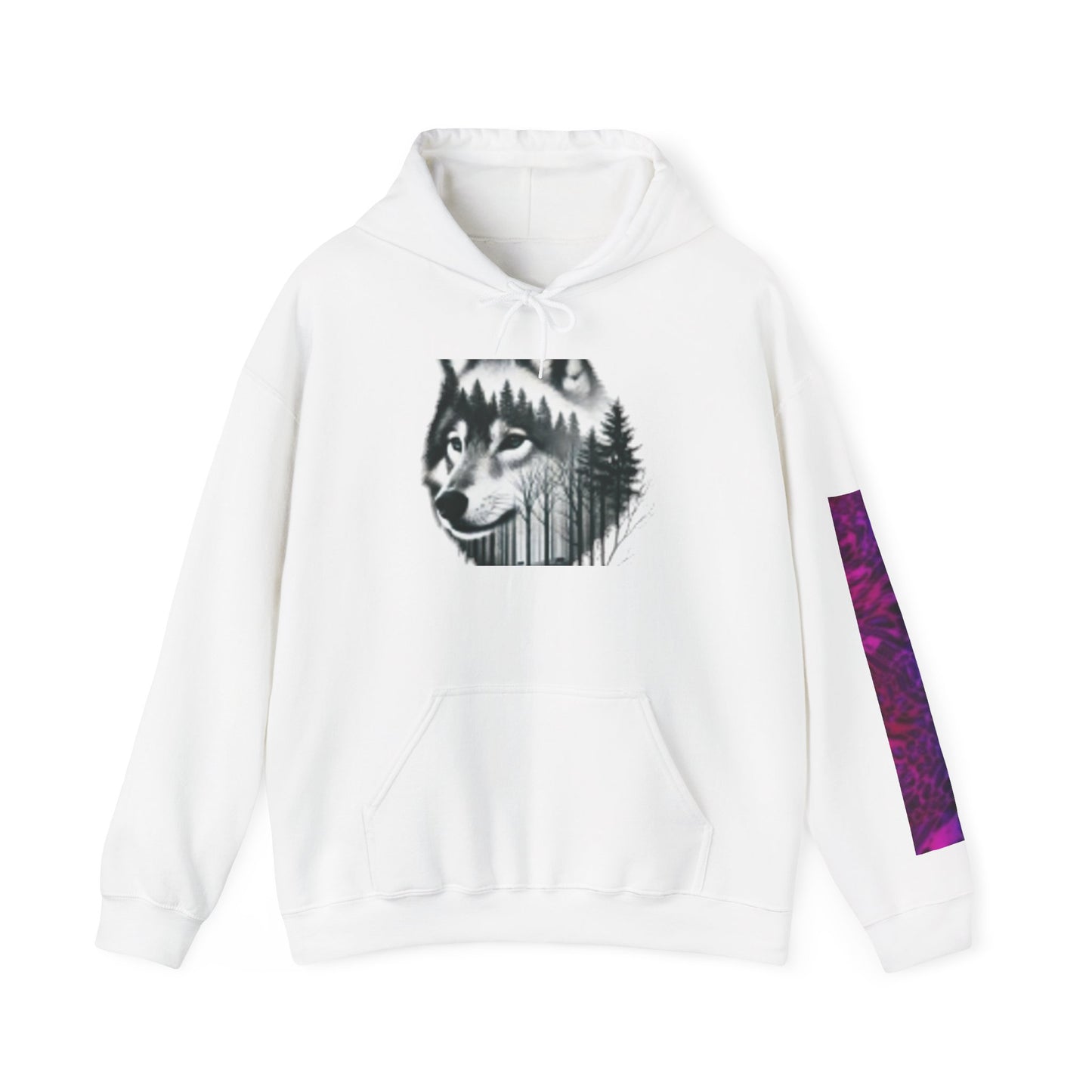 Sudadera con capucha con estampado de lobo y mujer: sudadera unisex de mezcla pesada™ para amantes de la naturaleza 