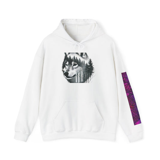 Sweat à capuche graphique Loup et Femme - Sweat-shirt unisexe en mélange épais™ pour les amoureux de la nature 