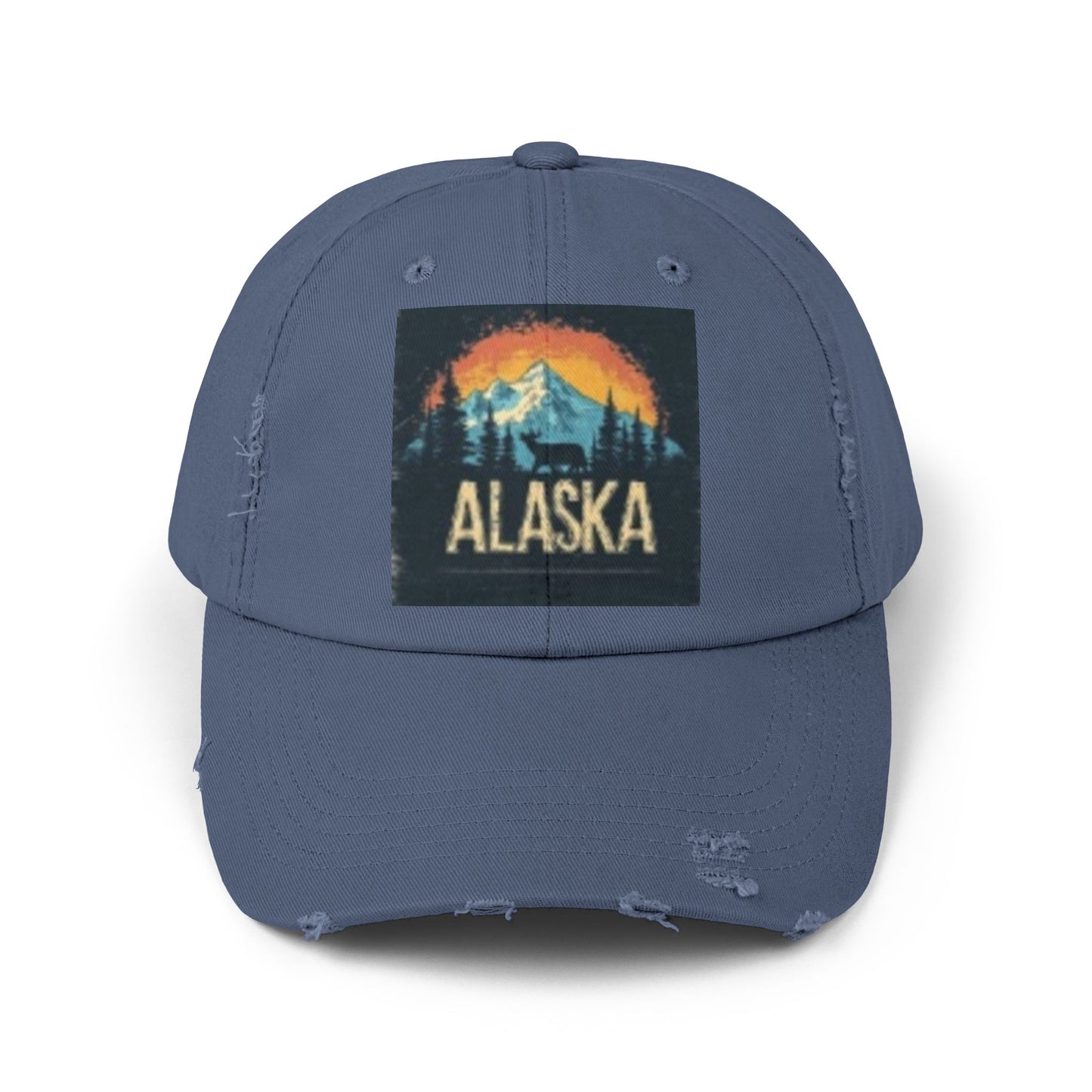 Gorra unisex desgastada - Gorra con gráfico vintage de montaña de Alaska 