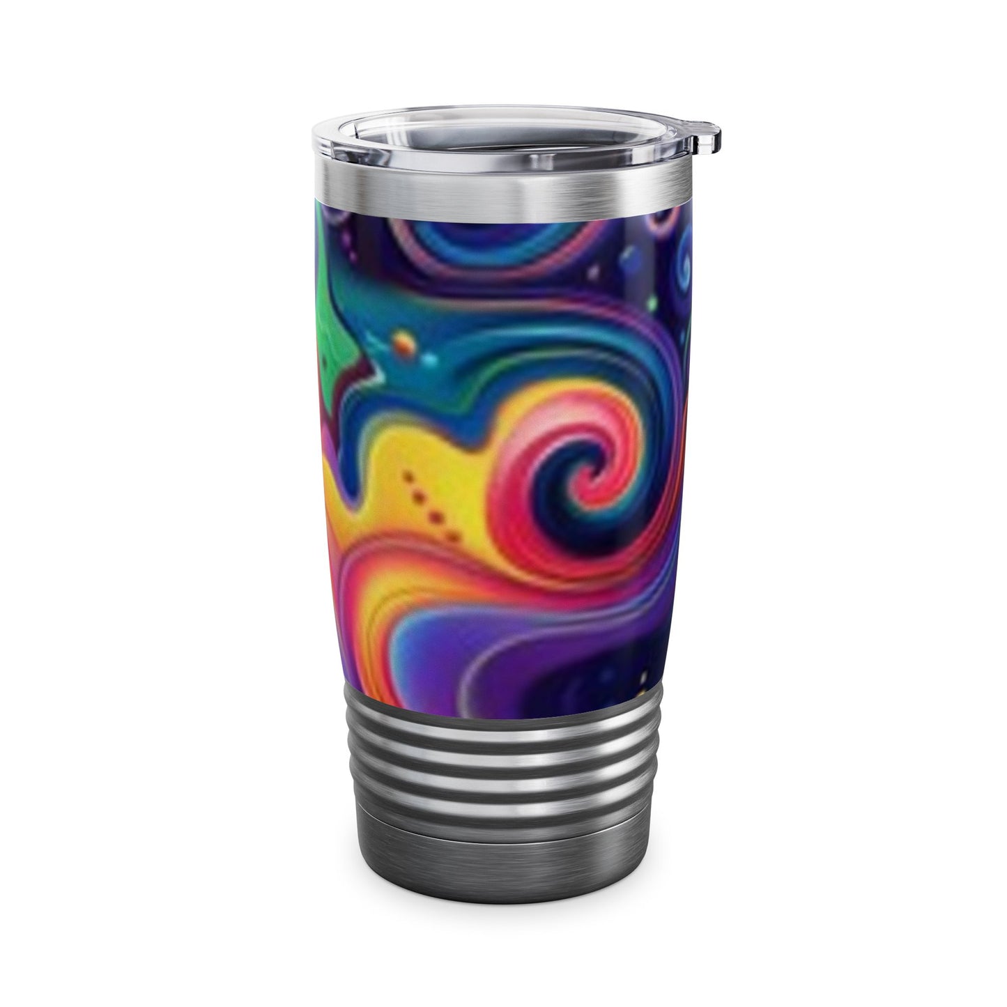 Vibrant Swirl 20oz Ringneck Tumbler - Colorful Travel Mug for Coffee Lovers