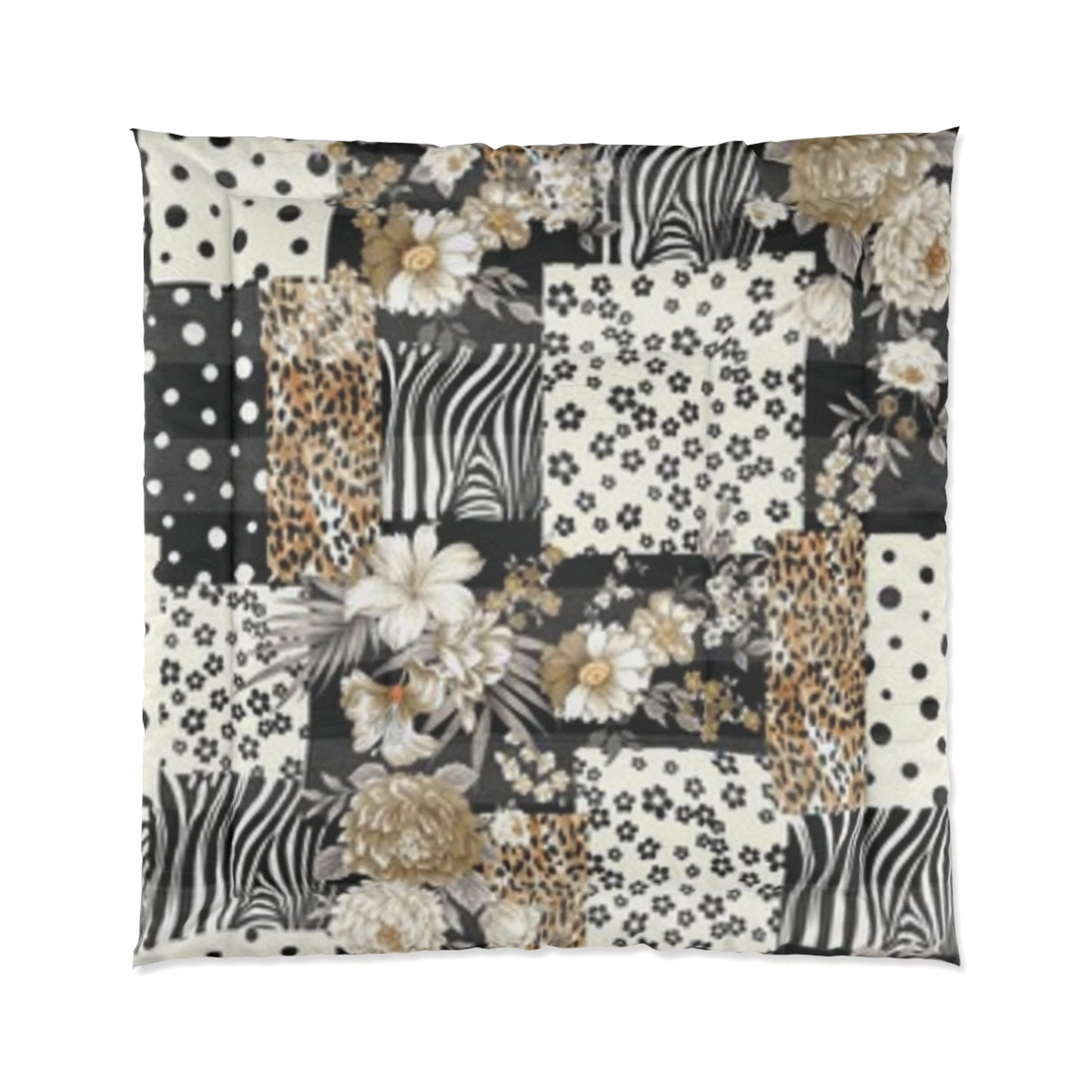 Bohemian Floral Patchwork Comforter - Cozy Bedroom Decor