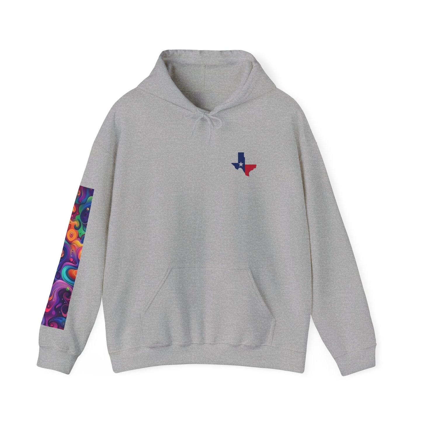 Sweat à capuche unisexe inspiré du Texas avec manches colorées 