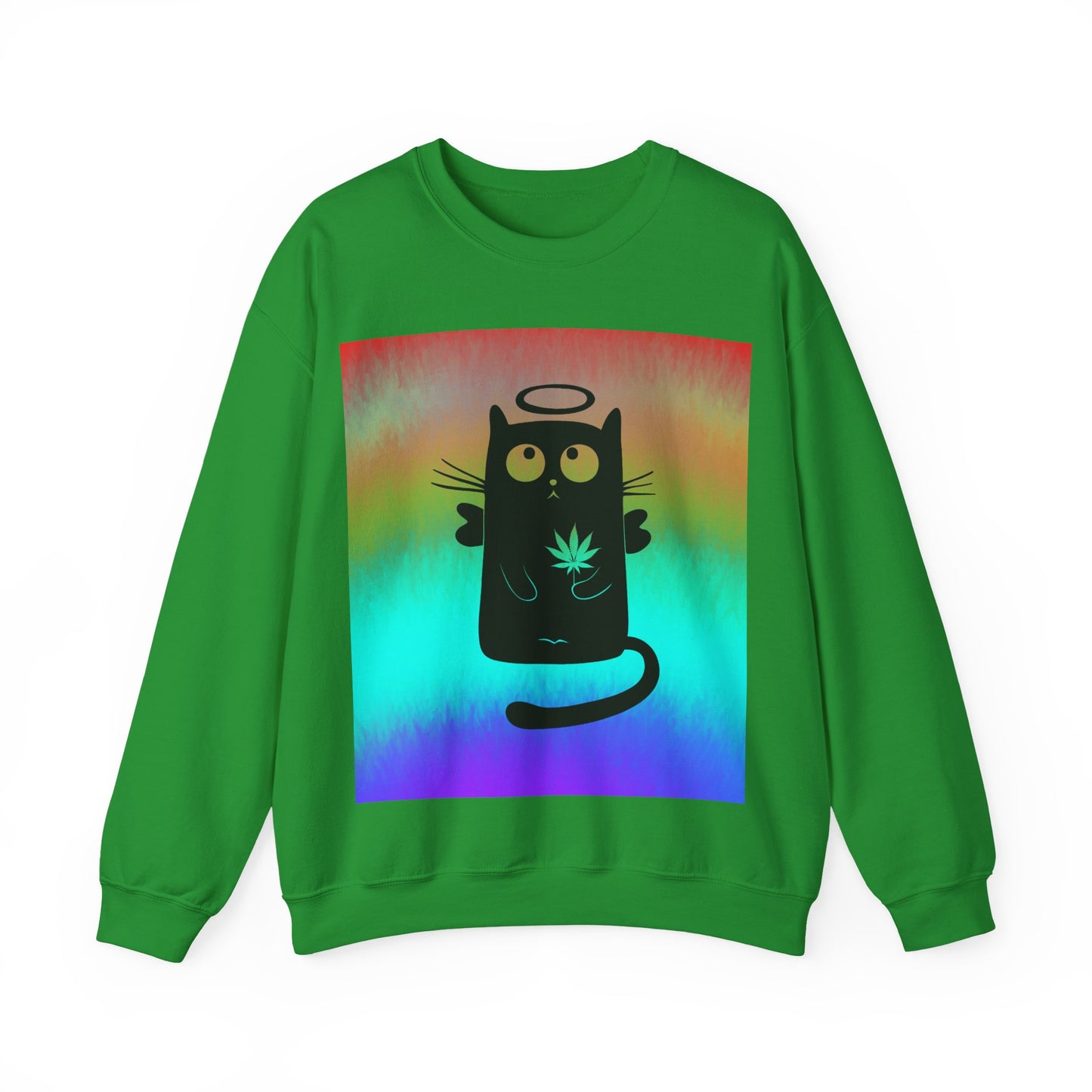 Black Cat Angel Unisex Heavy Blend Crewneck Sweatshirt