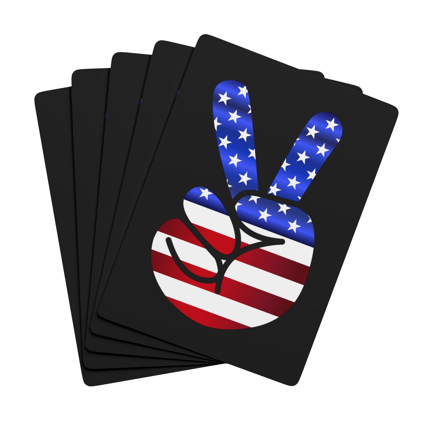 Custom Poker Cards Peace Sign Red White Blue