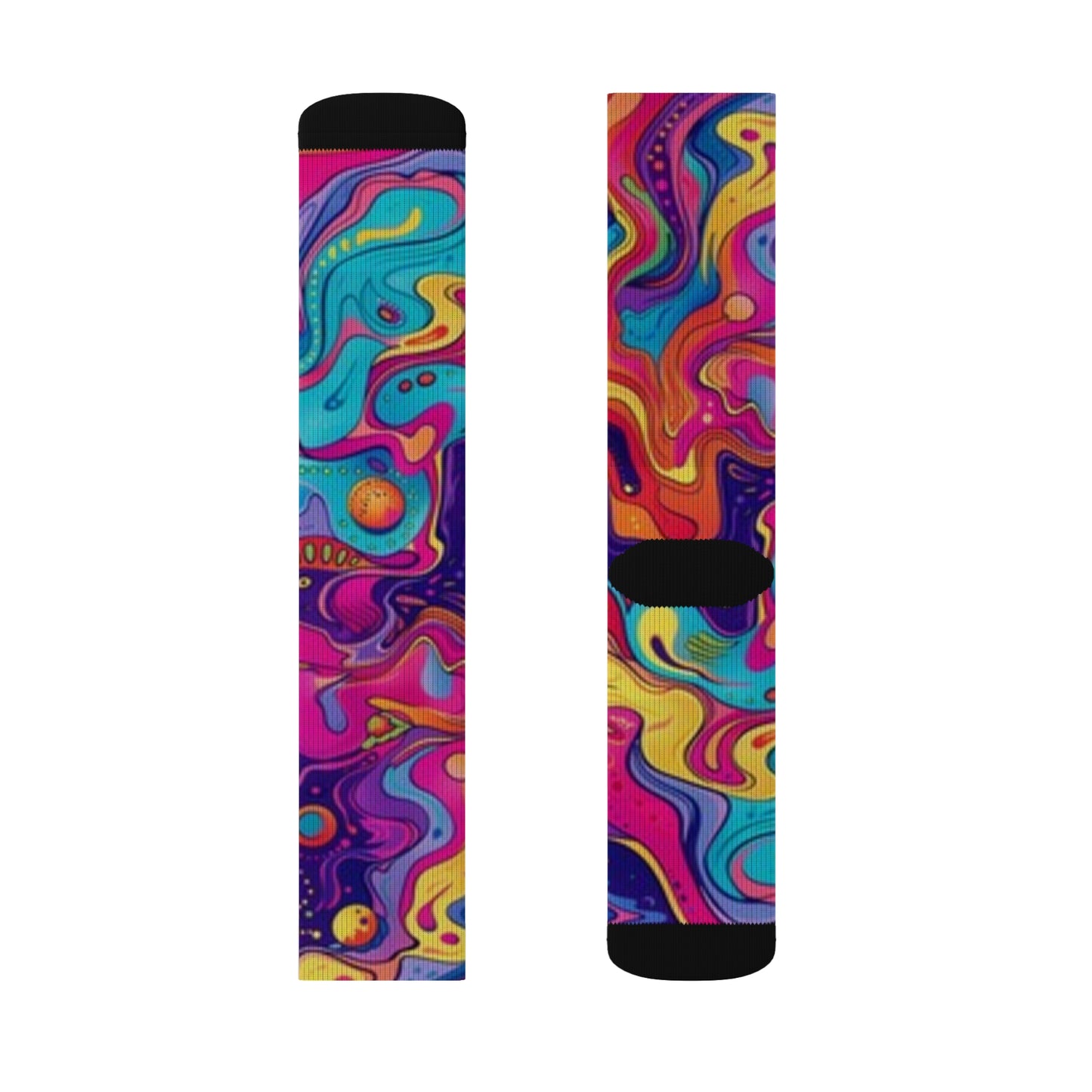 Vibrant Sublimation Socks – Colorful Abstract Design for Everyday Comfort