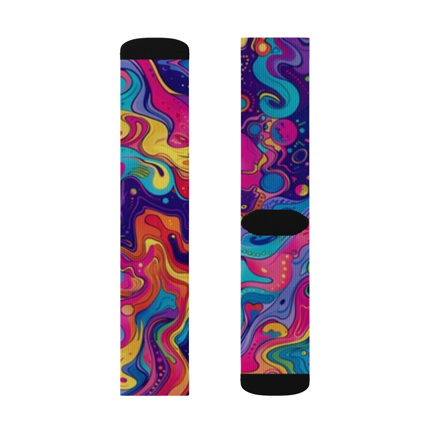 Vibrant Sublimation Socks – Colorful Abstract Design for Everyday Comfort