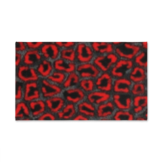 Bold Red Leopard Pattern Hand Towel - Stylish Bathroom Décor