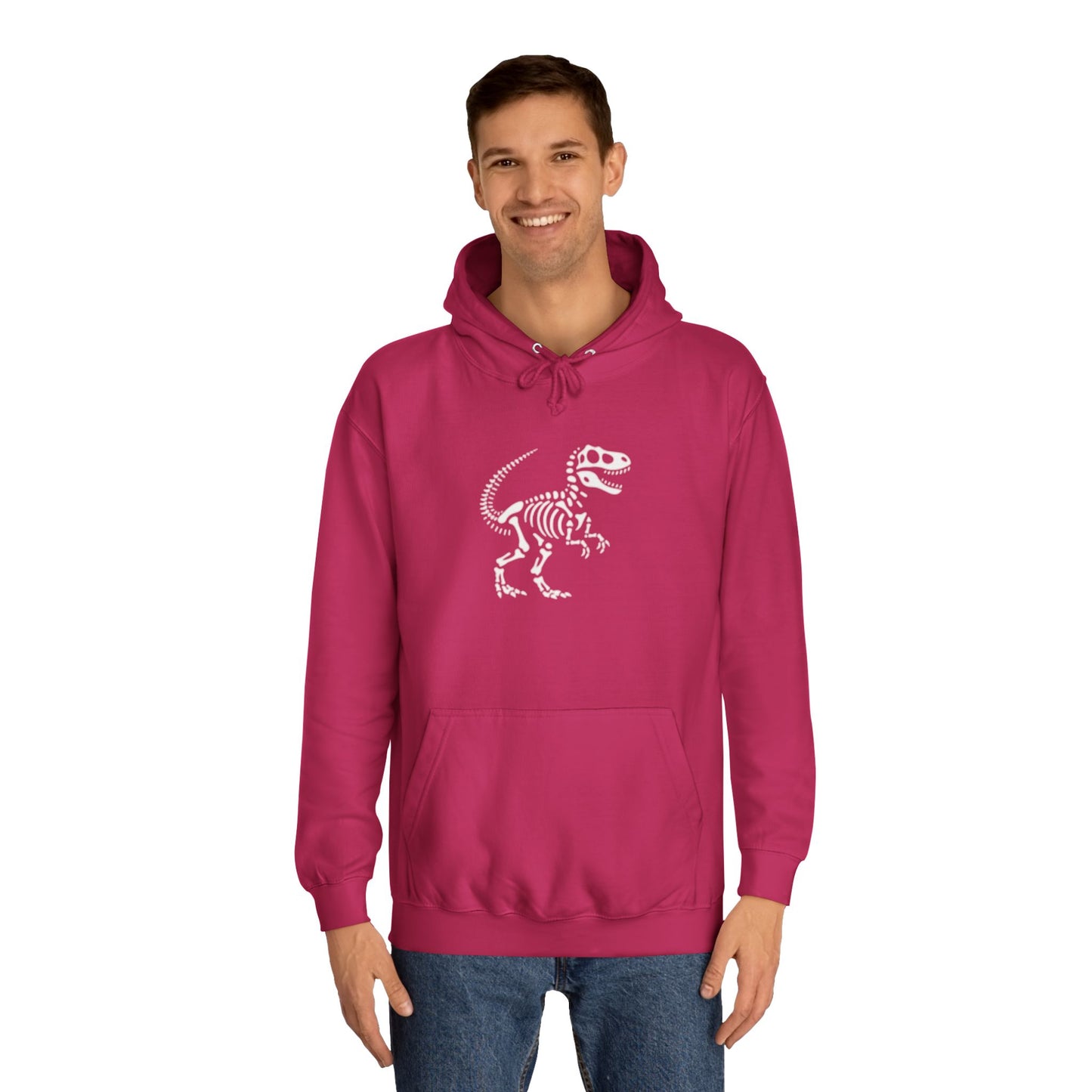 Dinosaur Skeleton Unisex College Hoodie, Casual Wear, Gift for Students, Graphic Hoodie, Trendy Fashion, Birthday Present