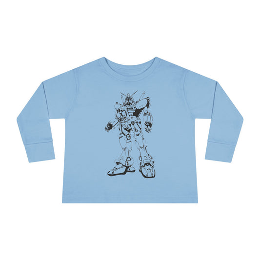 Toddler Long Sleeve Tee - Robot Graphic Shirt for Kids, Perfect for Birthdays and Playtime