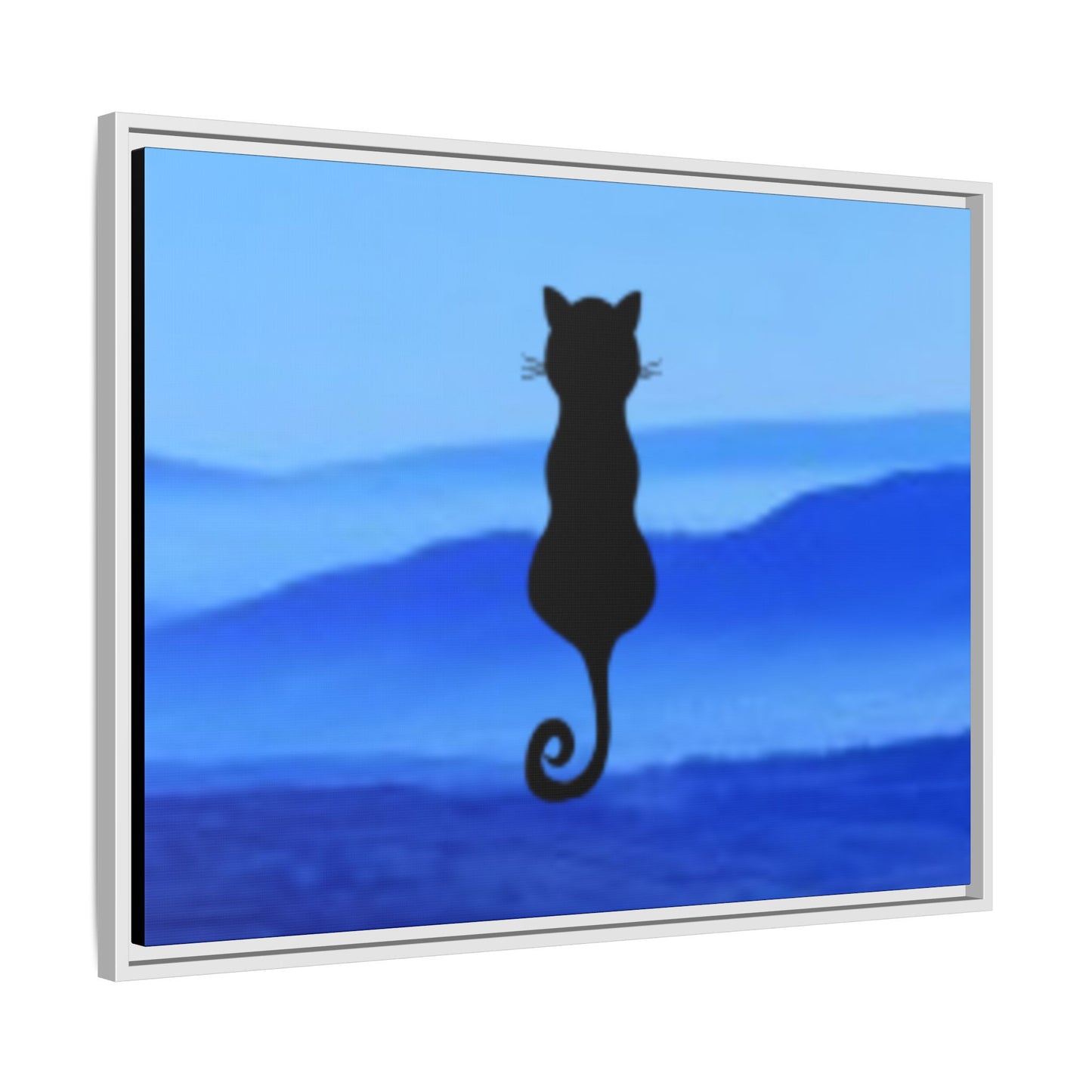 Framed Cat Silhouette Art Print, Wall Decor, Cat Lover Gift, Home Office Art, Pet Memorial