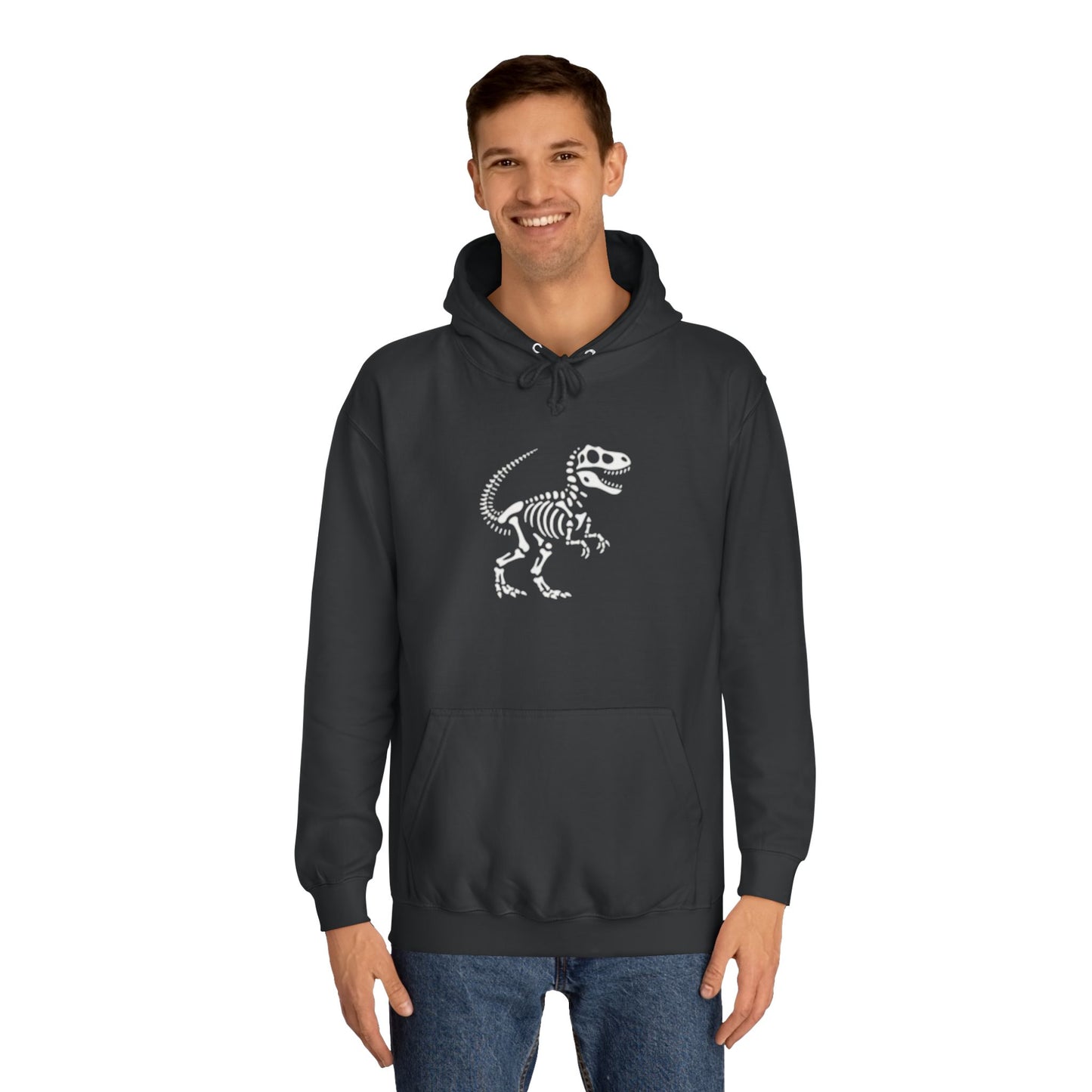 Dinosaur Skeleton Unisex College Hoodie, Casual Wear, Gift for Students, Graphic Hoodie, Trendy Fashion, Birthday Present