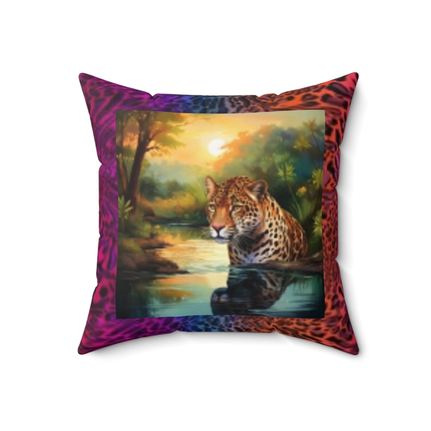 Wildlife-Inspired Decorative Pillow, Leopard & Animal Print Throw Pillow, Animal Lover Gift, Bohemian Home Decor, Nature-Inspired Cushion