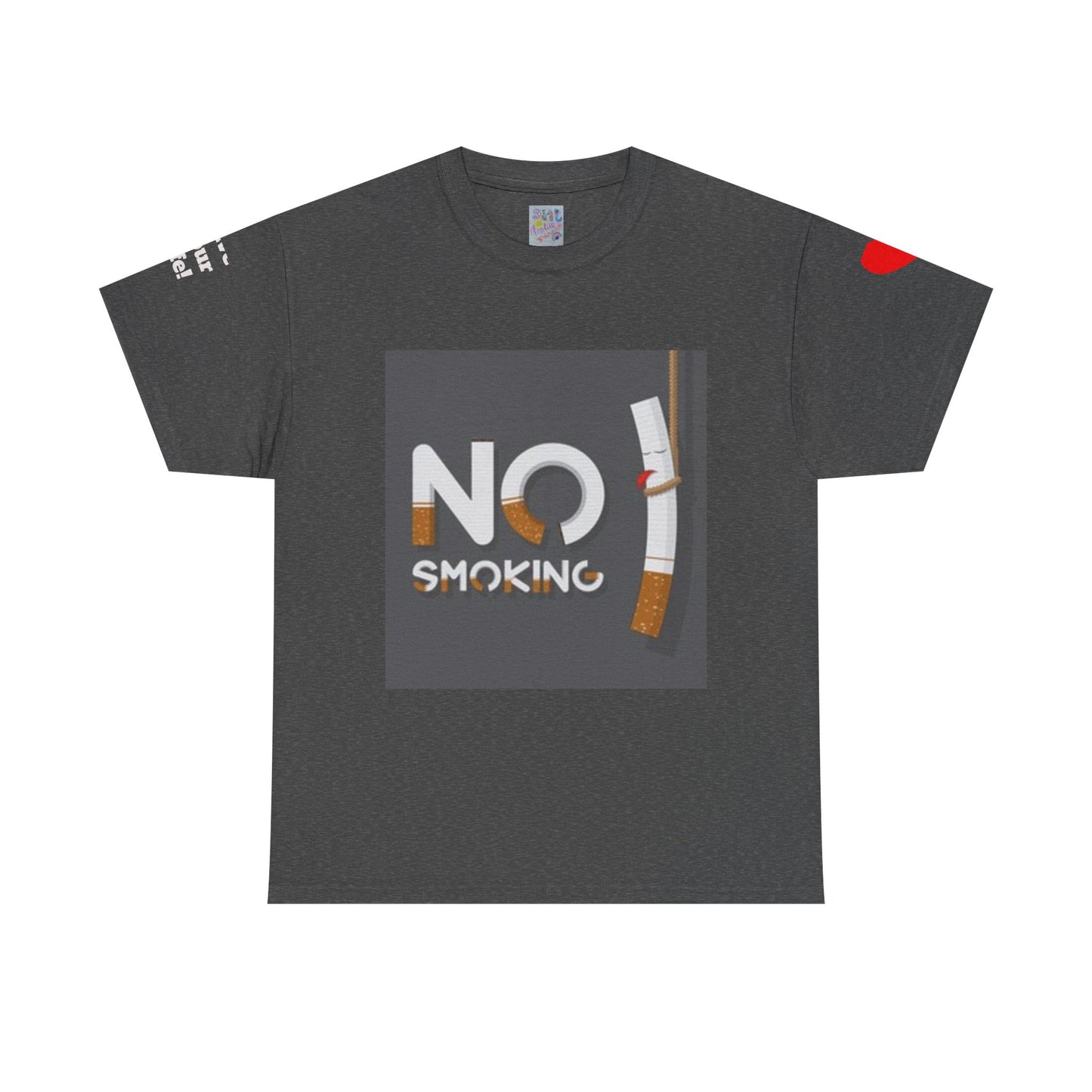 No Smoking Message T-shirt, Unisex Anti-Smoking Tee, Casual Statement Shirt, Gift for Smokers, Awareness Apparel, Health Conscious Clothing