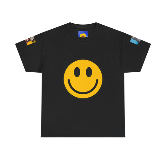 Smiley Face Unisex Heavy Cotton Tee - Cheerful Graphic T-Shirt for Casual Wear