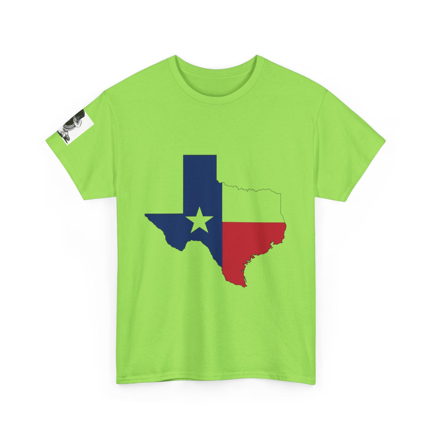 T-shirt unisexe en coton épais Texas Pride – Motif coucher de soleil rustique 