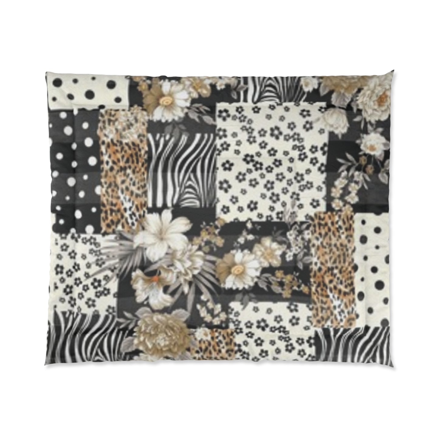 Bohemian Floral Patchwork Comforter - Cozy Bedroom Decor