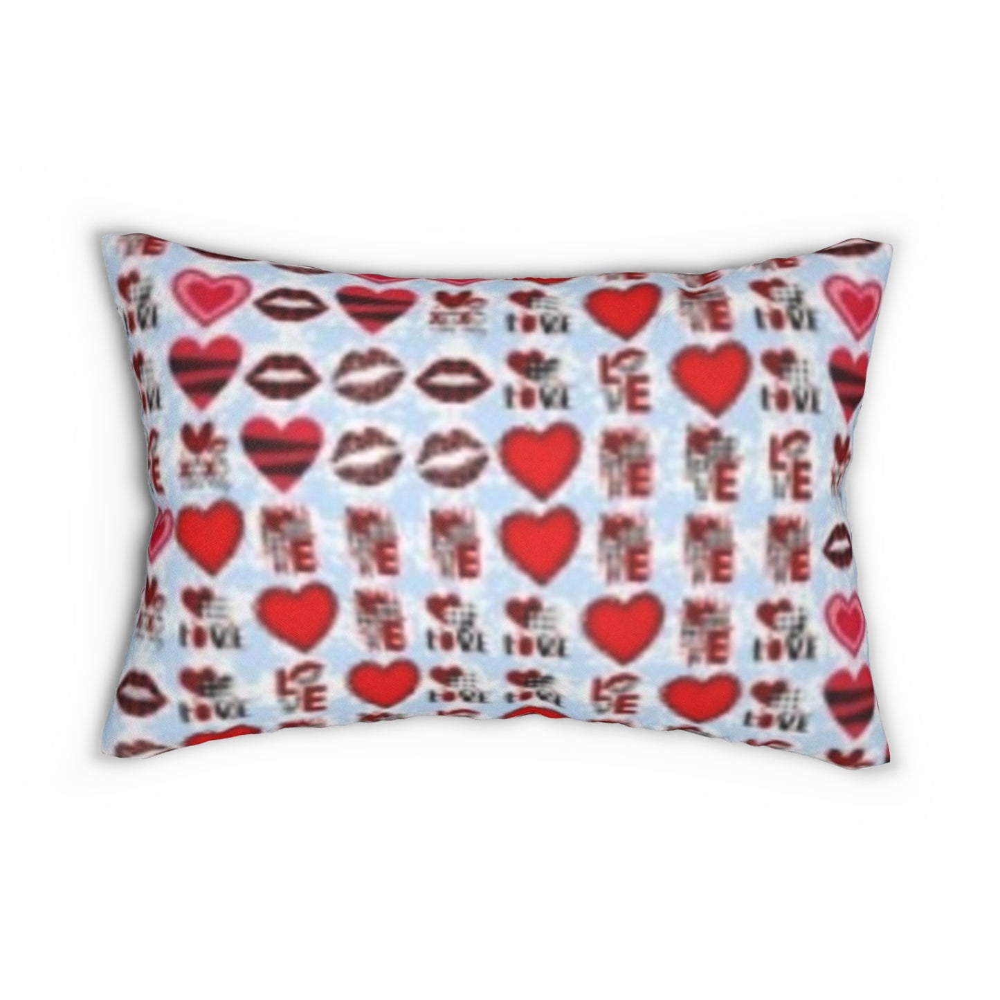 Almohada 20"x14" Corazones Labios Amor