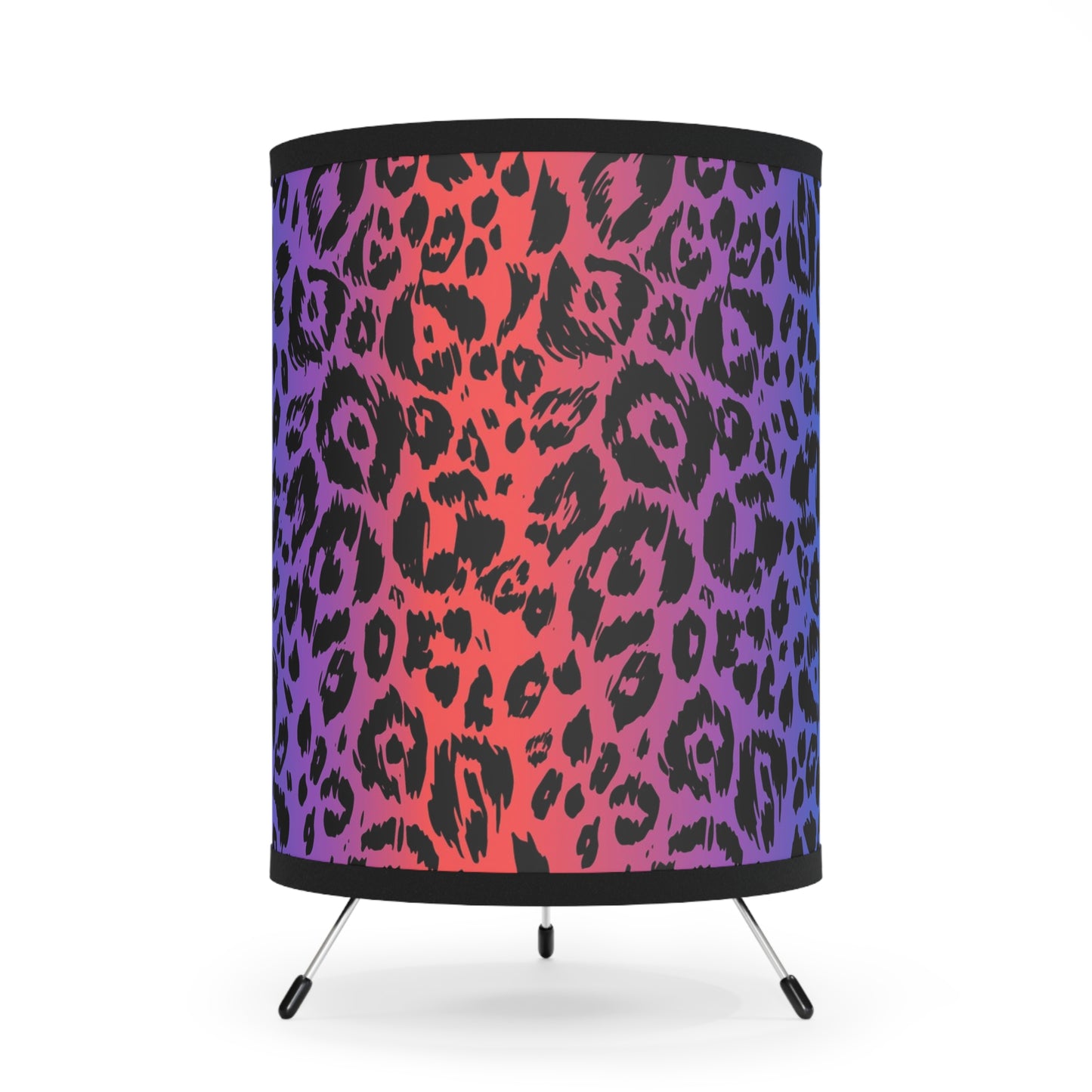 Vibrant Leopard Print Tripod Lamp - High-Res Shade - Perfect for Home Decor