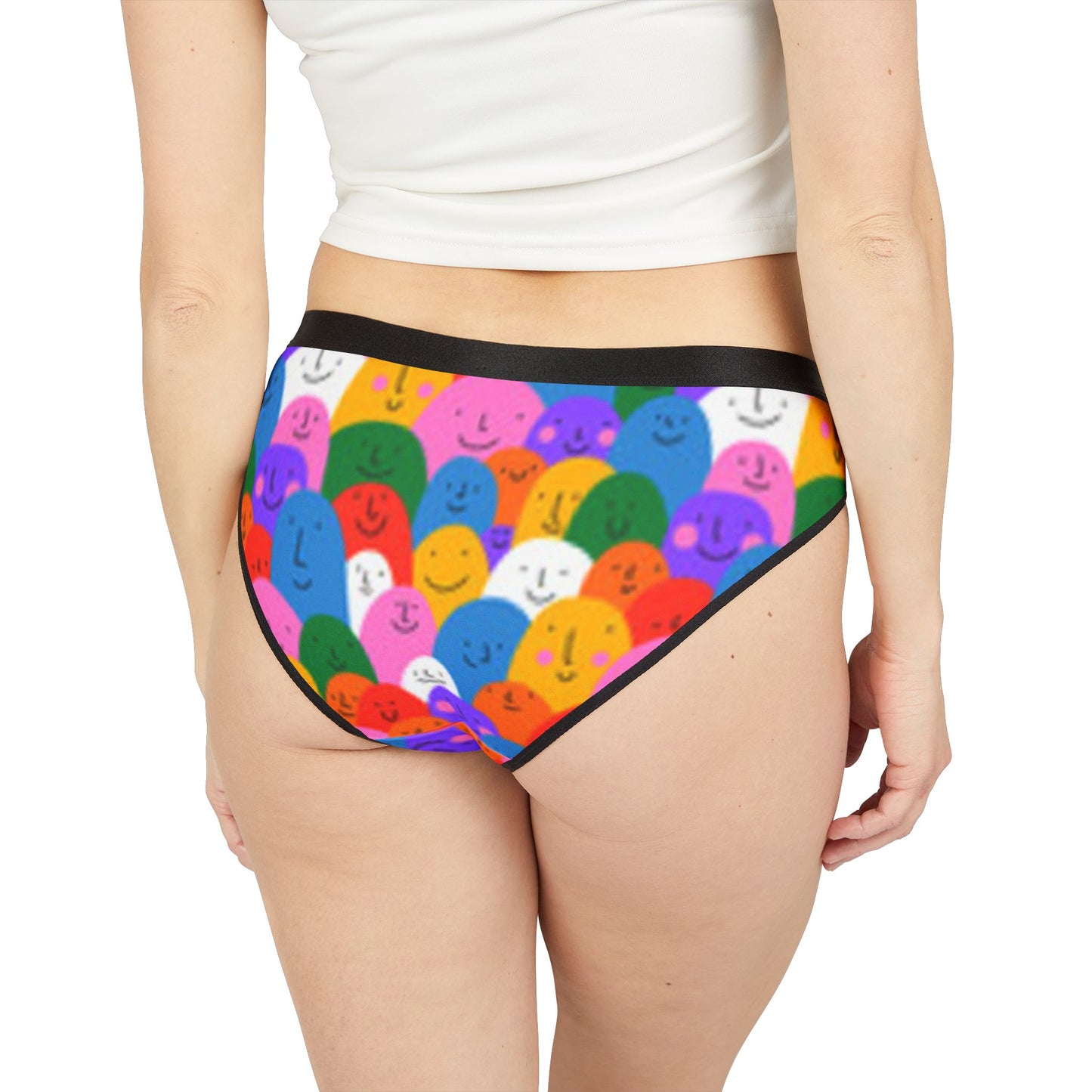 Colorful Smiley Women's Underwear | Happy Face Bikini Briefs, Cute Lingerie, Fun Daily Wear, Gift for Her, Cheerful Undergarments