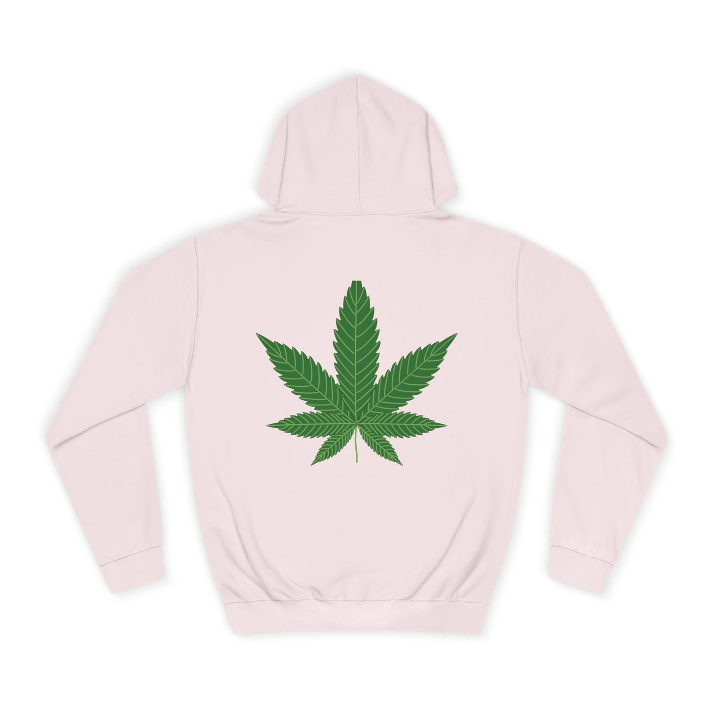 Unisex College Hoodie with Marijuana Leaf, Perfect for Casual Wear, College Dorms, Gifts, Festivals, Streetwear Essentials