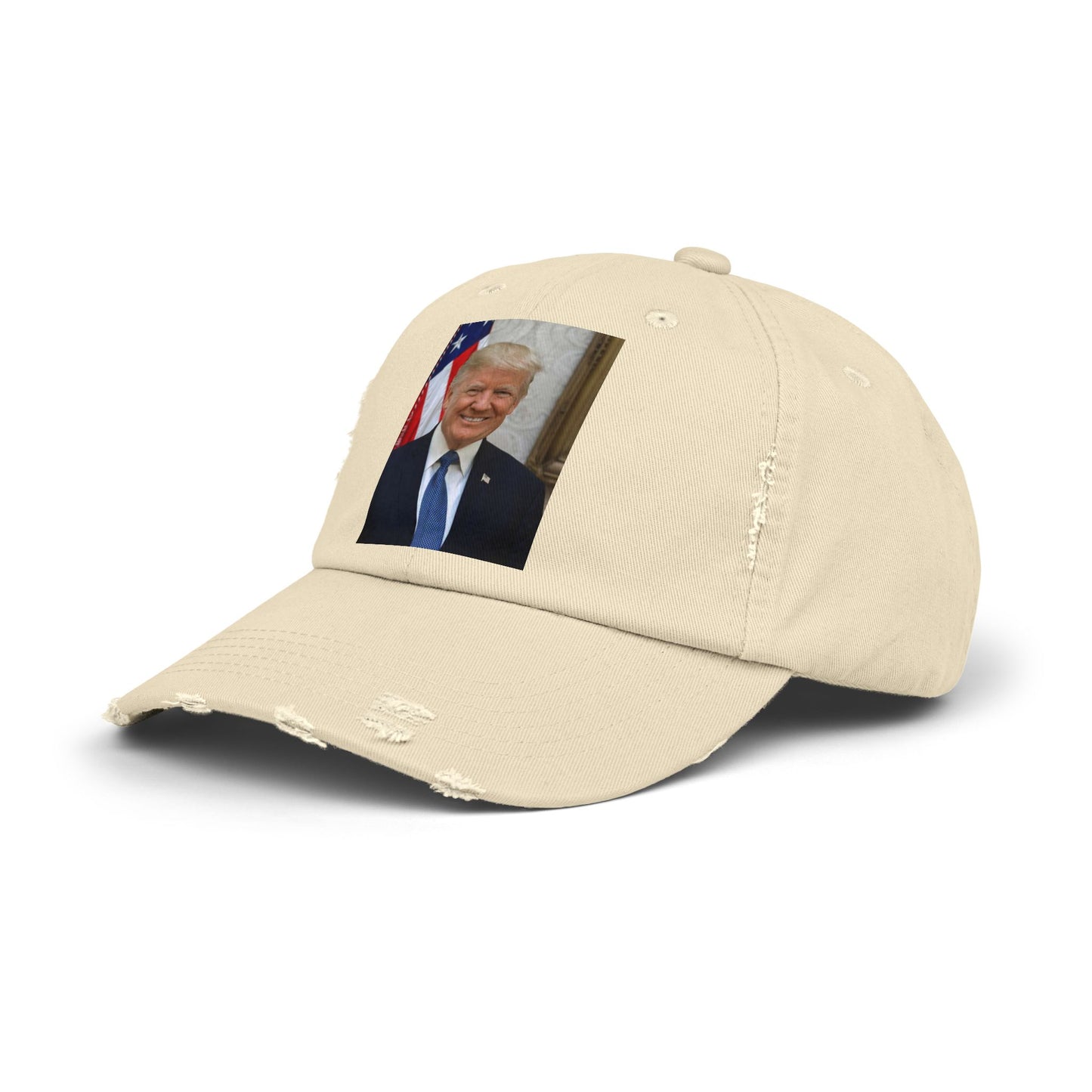 Gorra desgastada del presidente J. Trump