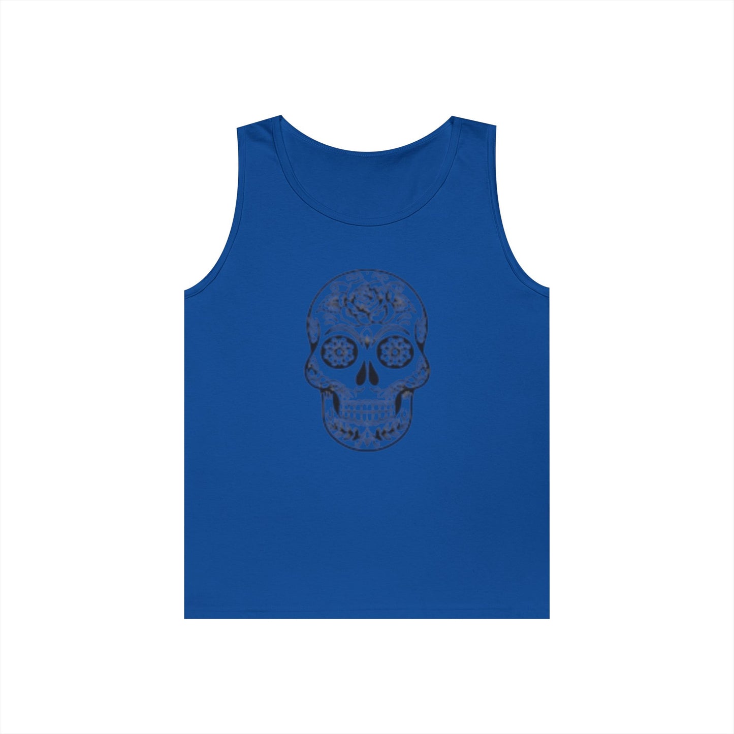 Skull Design Unisex Heavy Cotton Tank Top - Perfect for Festivals & Everyday Wear