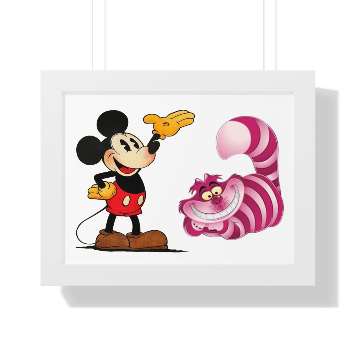 Framed Horizontal Poster Mickey Mouse & Cheshire Cat