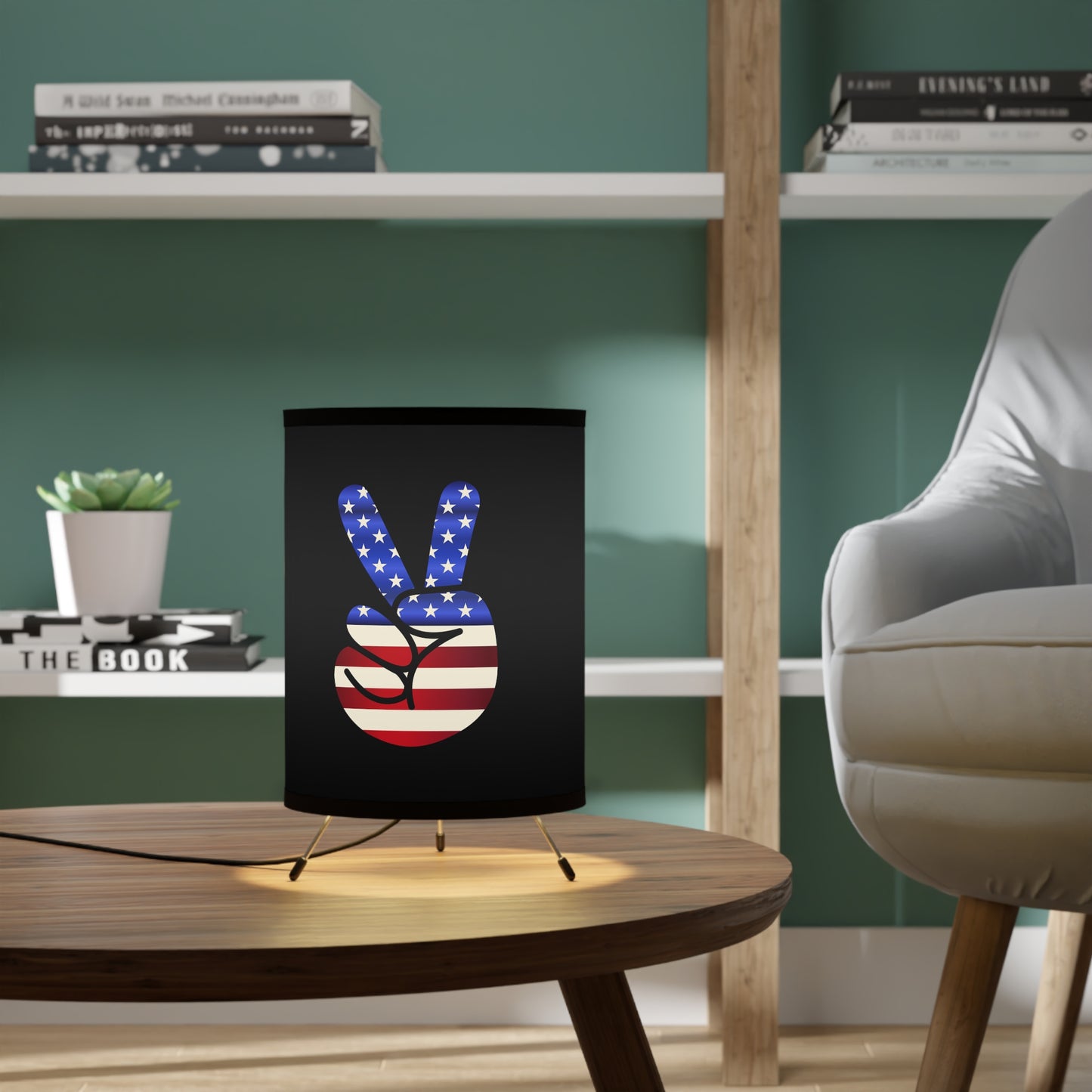 Tripod Lamp with High-Res Printed Shade, US\CA plug