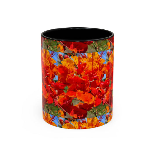Orange Flowers Accent Coffee Mug 11 oz Great for Coffee Tea Milk Water Juice Ice Cream Soup