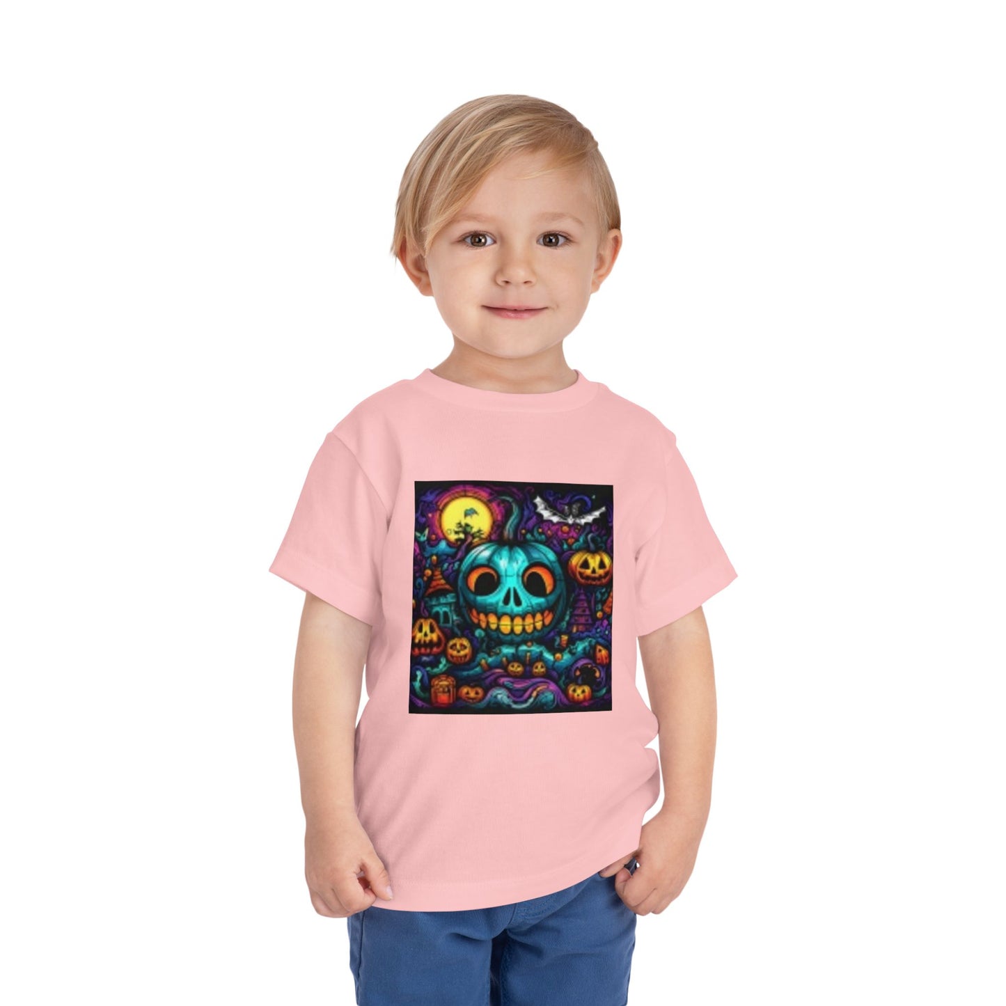 Colorful Pumpkin I'm happy Toddler Short Sleeve T-shirt Fun T-shirt for Halloween!