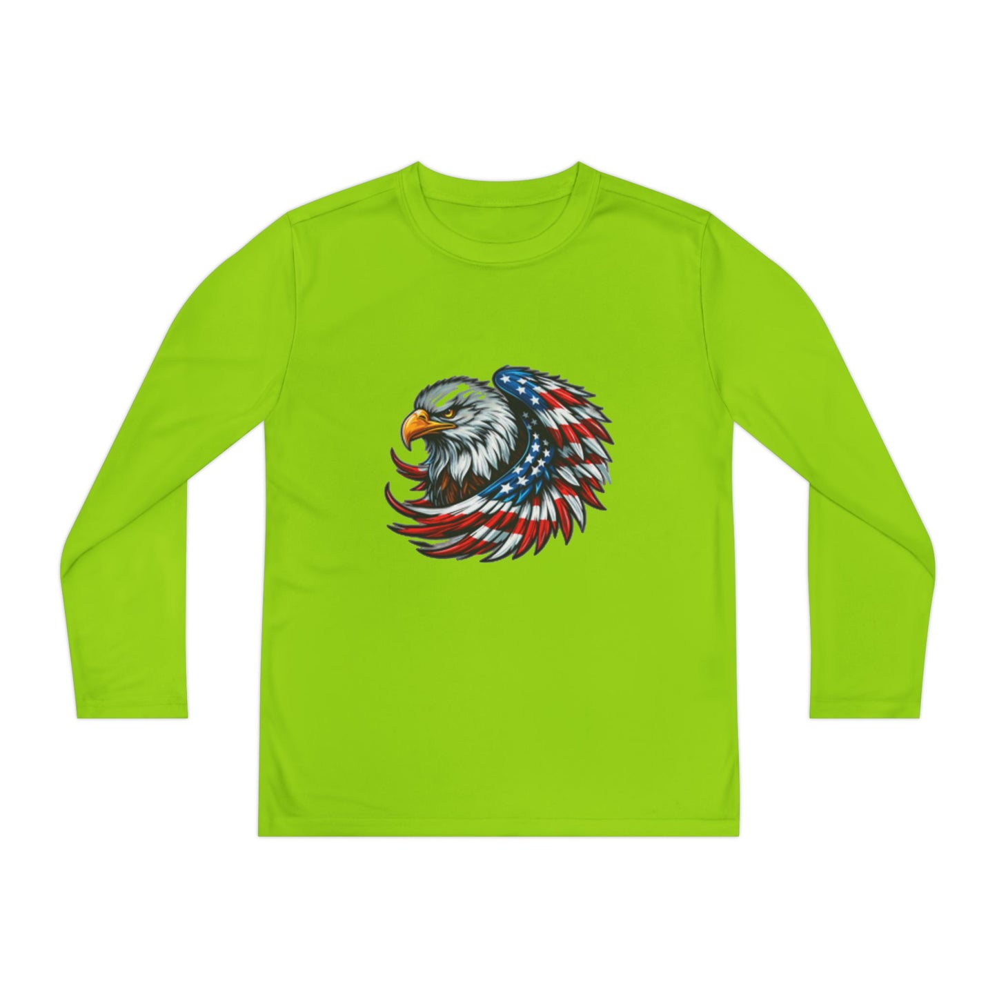 Youth Long Sleeve Tee - Patriotic Eagle & Fun Dog Design, USA Flag Apparel for Independence Day, Gifts for Kids, Casual Wear, Cool Tee