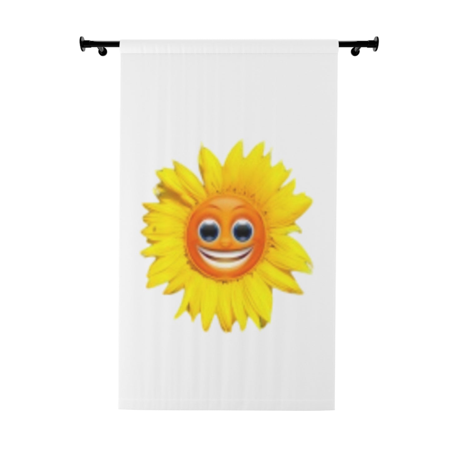 Smiling Yellow Sun Window Curtains (1 Piece) Great for Children's Room