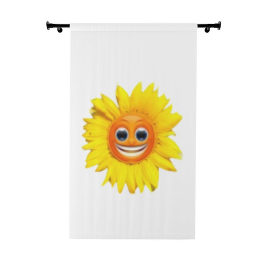 Smiling Yellow Sun Window Curtains (1 Piece) Great for Children's Room