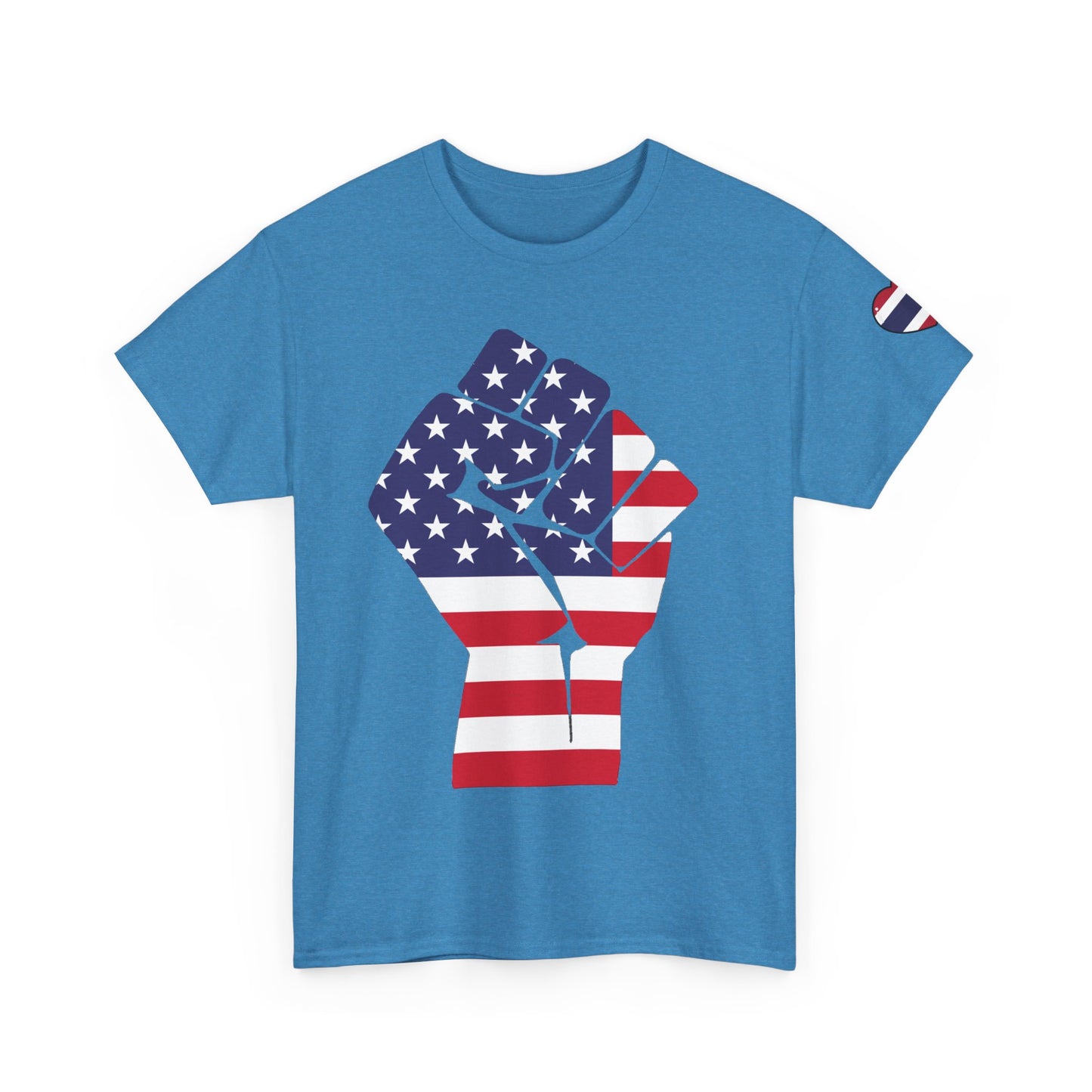 USA Pride Unisex Heavy Cotton Tee - Patriotic Fist & Eagle Design