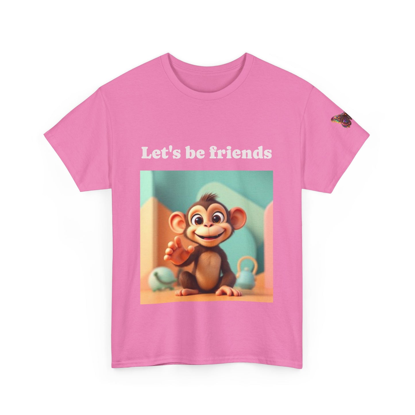 Playful Monkey T-shirt - "Let's Be Friends" Shirt