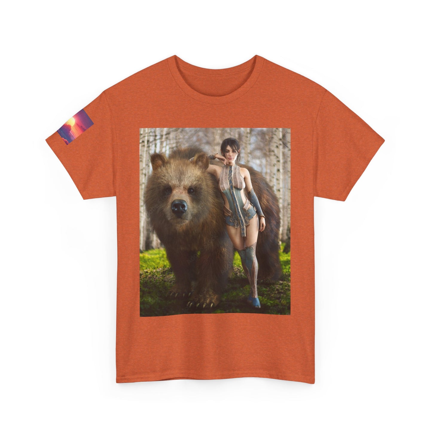 Sexy Girl & Bear Unisex T-shirt | Nature Inspired T-Shirt, Casual Gift, Unique Design, Eco-Friendly Fashion, Outdoor Lover Apparel