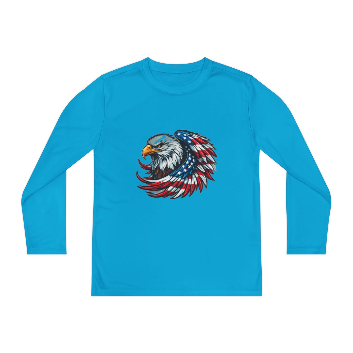 Youth Long Sleeve Tee - Patriotic Eagle & Fun Dog Design, USA Flag Apparel for Independence Day, Gifts for Kids, Casual Wear, Cool Tee