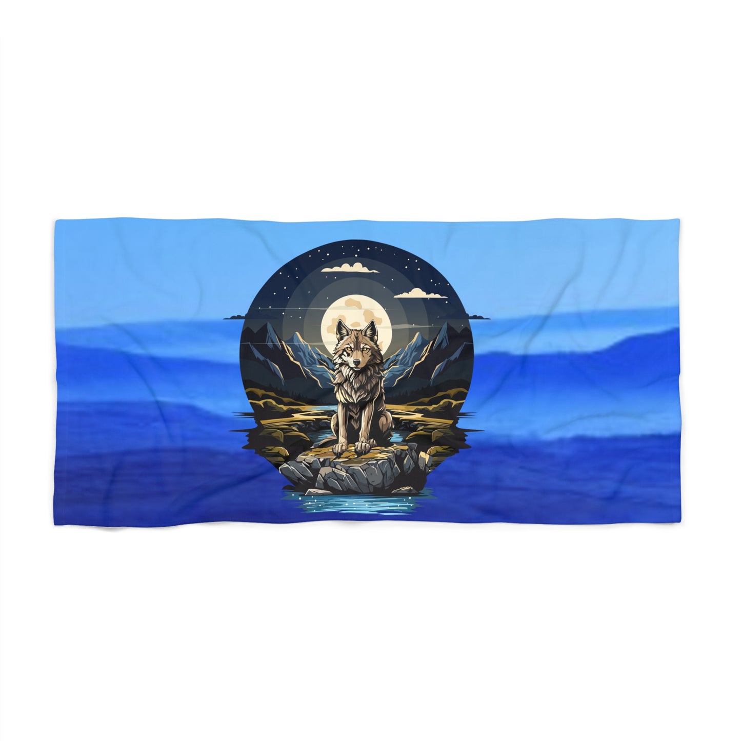 Wolf Howling at Moon Beach Towel - Perfect for Summer Adventures & Outdoor Fun