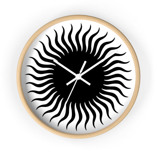 Wall Clock Black Sun
