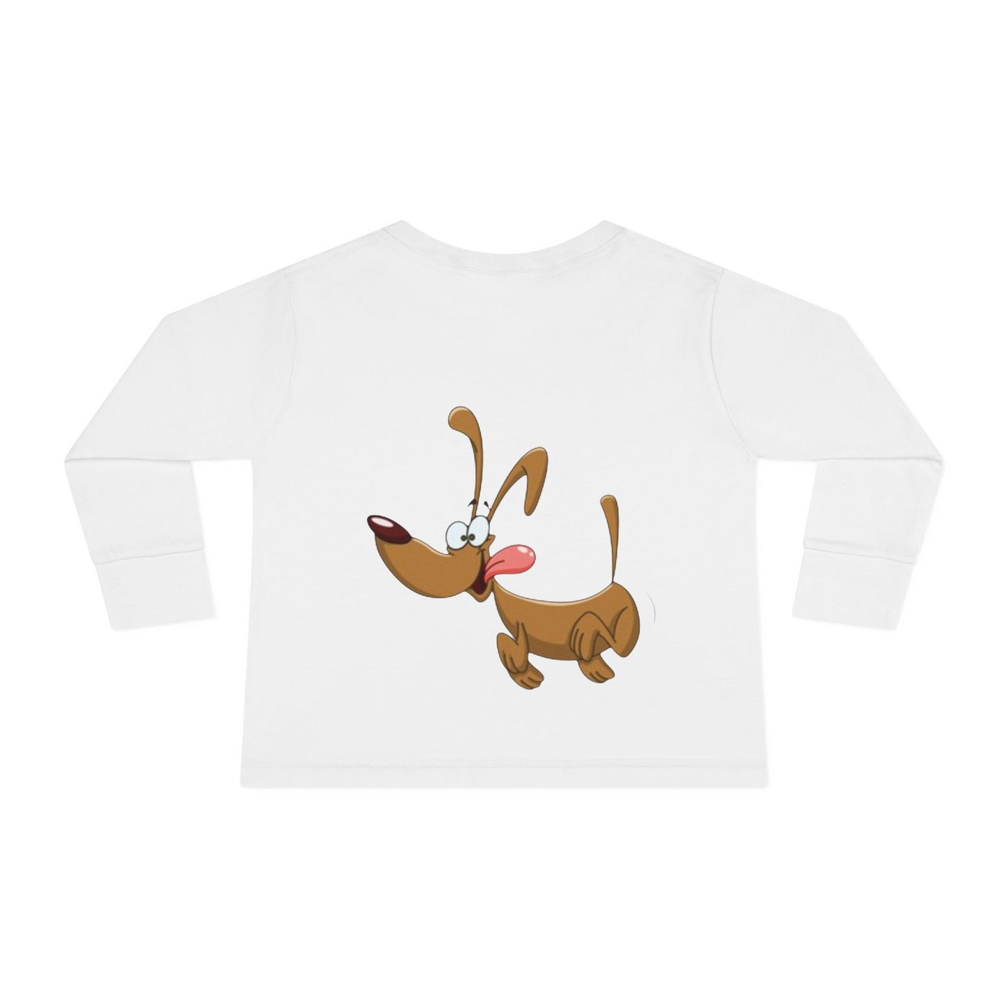 Heart & Pup Toddler Long Sleeve T-shirt | Cute Kids Shirt, Dog Lover Gift, Valentine's Day, Heart Shirt, Playful Toddler Apparel